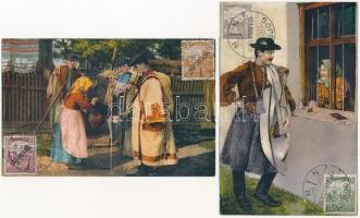 Hortobágy - 4 db régi képeslap / 4 pre-1945 postcards