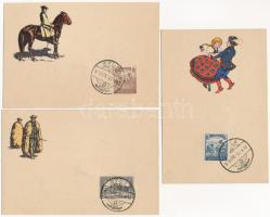 7 db RÉGI motívum képeslap: magyar népviselet (Rigler rt.) / 7 pre-1945 motive postcards: Hungarian ...