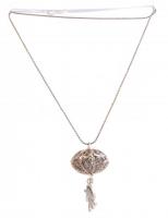 Ezüst(Ag) nyaklánc, filigrán függővel, jelzett, h: 50 cm, nettó: 11,07 g