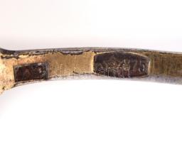 Aranyozott ezüst(Ag) fűszeres kanál, zománc díszítéssel, 2 db, jelzett (orosz fémjel), h: 5,2 cm, br...