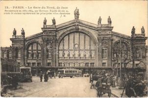 Paris, La Gare du Nord, de face / railway station, autobus, automobile