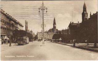 1924 Copenhagen, Kobenhavn; Vesterbros Passage / street view, tram (EK)