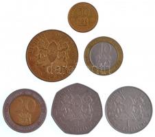 Kenya 1980-1998. 50c-20Sh (6xklf) T:1-,2 Kenya 1980-1998. 50 Cents - 20 Shillings (6xdiff) C:AU,XF