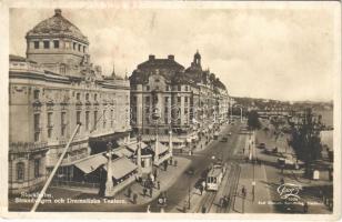 Stockholm, Strandvagen och Dramatiska Teatern / street view, tram, theatre (fl)
