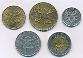 Kenya 1974-2010. 5c-20Sh (5xklf) T:1-,2 Kenya 1974-2010. 5 Cents - 20 Shillings (5xdiff) C:AU,XF