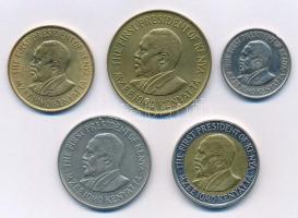 Kenya 1974-2010. 5c-20Sh (5xklf) T:1-,2
Kenya 1974-2010. 5 Cents - 20 Shillings (5xdiff) C:AU,XF