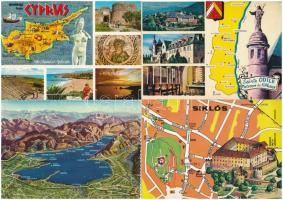 30 db MODERN motívum képeslap: térképek / 30 modern motive postcards: maps