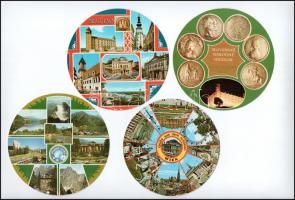 20 db MODERN használatlan külföldi képeslap: kör alakúak / 20 modern unused European postcards: circular shaped