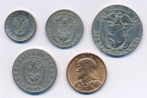 Panama 1970-1975. 1c-1/4B (5xklf) T:1--2-
Panama 1970-1975,. 1 Centesimo - 1/4 Balboa (5xdiff) C:AU...