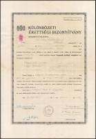1932 vitéz Ruszkay György 3 db iskolai okmánya a Német Birodalom budapesti iskolájából
