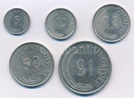 Szingapúr 1971-1979. 5c-1$ (5xklf) T:1,1- Singapure 1971-1979. 5 Cents - 1 Dollar (5xdiff) C:UNC,AU