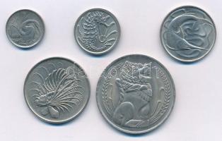 Szingapúr 1971-1979. 5c-1$ (5xklf) T:1,1-
Singapure 1971-1979. 5 Cents - 1 Dollar (5xdiff) C:UNC,AU