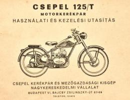 1954 Csepel 125/T motorkerékpár kezelési utasítás, kopott, 144p