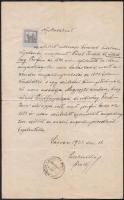 1921 Sárvár, Nyilatkozat Fischer Tóbiás főrabbi aláírásával, okmánybélyeggel