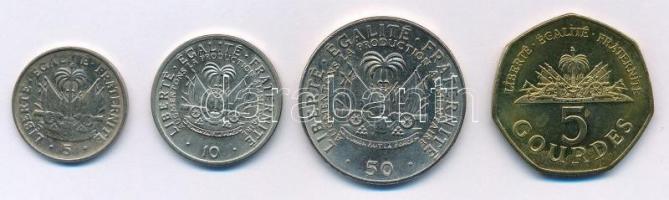 Haiti 1958-1998. 5c-5G (4xklf) T:2,2- Haiti 1958-1998. 5 Centime - 5 Gourde (4xdiff) C:XF,VF