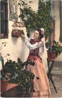 Tipos andaluces / Andalusian folklore, lady in traditional costume. Purger & Co. Photochromiekarte Nr. 9419.