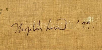 Hajdú László (1938-): Véges-végtelen. Olaj, vászon. Jelzett a hátoldalán. 50x70 cm / Hajdú László (1...