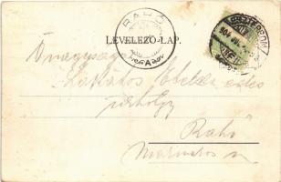 1904 Esztergom, pályaudvar, vasútállomás. Stromf Ignácz kiadása  (EK)