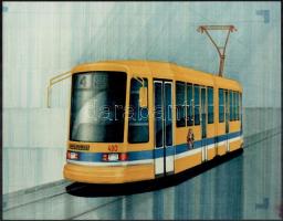 Ganz Hunslet villamos kocsi, fotó, 24x30,5 cm