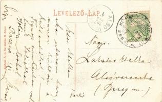 1907 Máramarossziget, Sighetu Marmatiei; Fő tér, lovaskocsik, rendőr / main square, horse carts, sta...