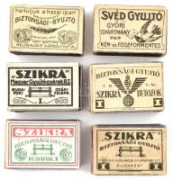 6 db régi gyufásdoboz