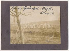 1917 Kelet-Galícia (Markopol ?), osztrák-magyar katonai állások / WWI K.u.K. military front. photo (non PC) (8 x 6 cm)