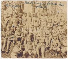 1916 Zaliztsi, Zalozhtsi, Zalosce (Kelet-Galíci); osztrák-magyar katonai altisztképző tanfolyamra vezényelt tisztek / WWI K.u.K. military group photo, soldiers of the training course (non PC) (8,9 x 10,2 cm)