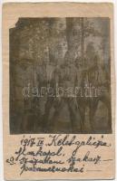 1917 Kelet-Galícia (Markopol ?), osztrák-magyar katonák, 9. század szakaszparancsnokai / WWI K.u.K. military, soldiers. photo (non PC) (8 x 9 cm)