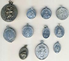 10db vallási témájú medál + 1db érem T:vegyes