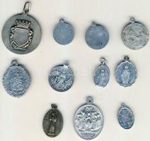 10db vallási témájú medál + 1db érem T:vegyes