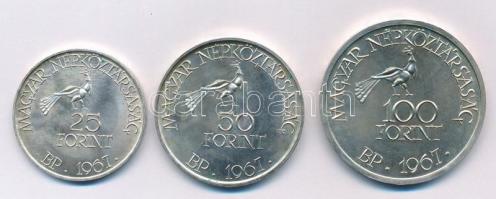 1967. 25Ft Ag + 50Ft Ag + 100Ft Ag "Kodály" sor T:BU Adamo EM22, EM23, EM24