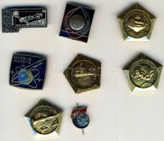 Szovjetunió 8db klf kitűző űrhajózási témában T:2