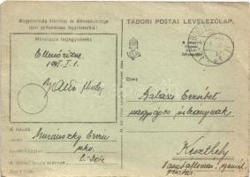 1945 B.U.É.K. Muránszky Ervin C. 304. szakaszvezető újévi üdvözlete, kéményseprő. Tábori Postai Leve...