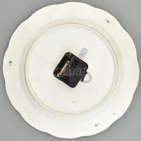 Herendi Indiai kosár mintás porcelán falióra. Kézzel festett, jelzett, hibátlan, óra rész mozog, d: ...