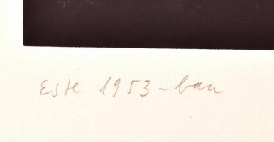 Fehér László (1953-): Este 1953-ban (1988). Szitanyomat, papír, jelzett, próbanyomat "próba&quo...