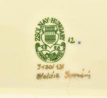 Zsolnay perzsa mintás hat személyes süteményes készlet. Kézzel festett, jelzett, hibátlan. 42x17 cm,...