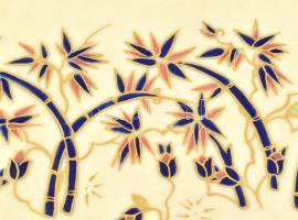 Zsolnay perzsa mintás hat személyes süteményes készlet. Kézzel festett, jelzett, hibátlan. 42x17 cm,...