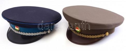 Magyar Honvédségi és rendőrségi tányérsapka, méret nélkül, d: 19 cm és 20 cm