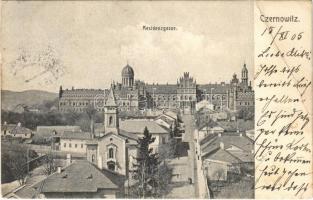 1905 Chernivtsi, Czernowitz, Cernauti, Csernyivci; Residenzgasse / Greek Orthodox bishops palace, street. Verlag Anna Fischer (EB)