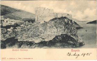 1905 Dubrovnik, Ragusa; Seefort Lorenzo / fortress (vágott / cut)