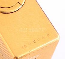 Aranyozott Dupont öngyújtó, sorszámozott, saját dobozában 5,5x3,5 cm