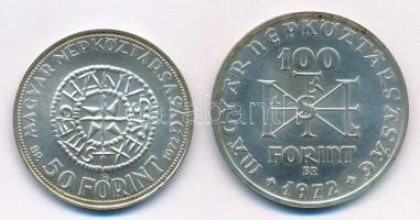 1972. 50Ft Ag + 100Ft Ag "Szent István" pár T:BU kis patina
Adamo EM38; EM39