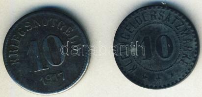 Német Birodalom/Császárság/Fürth in Bayern 1917. 10Pf szükségpénz + Weimari Köztársaság/Giessen 1918. 10Pf szükségpénz  T:3