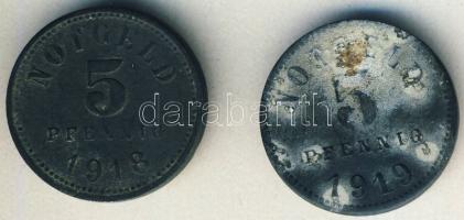 Német Birodalom / Weimari Köztársaság / Kissingen 1918-1919. 5Pf(2x) szükségpénz T:3