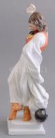 Herendi táncoló juhász, kézzel festett, jelzett, hibátlan, m: 29,5 cm