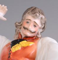 Herendi táncoló juhász, kézzel festett, jelzett, hibátlan, m: 29,5 cm