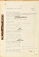 1970 "Szép leányok ne sírjatok!" technikai forgatókönyv, írta: Zimre Péter, rendező: Mészá...