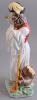 Herendi búsuló juhász, kézzel festett, jelzett, hibátlan, m: 29,5 cm