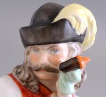 Herendi búsuló juhász, kézzel festett, jelzett, hibátlan, m: 29,5 cm