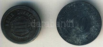 Német Birodalom / Weimari Köztársaság / Köslin d.n. 10Pf szükségpénz + Kreis-Querfurt 1918. 5Pf szük...